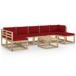 8-tlg. Garten-Lounge-Set mit Kissen Imprägniertes Kiefernholz