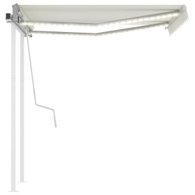 vidaXL Markise Manuell Einziehbar mit LED 3x2,5 m Creme