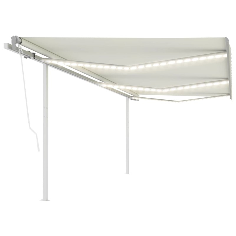 vidaXL Automatische Markise mit LED & Windsensor 6x3 m Creme vidaXL Automatische Markise mit LED & Windsensor 6x3 m Creme