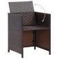vidaXL 3-tlg. Garten-Essgruppe mit Kissen Braun vidaXL 3-tlg. Garten-Essgruppe mit Kissen Braun