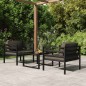 vidaXL 3-tlg. Garten-Lounge-Set mit Kissen Aluminium Anthrazit vidaXL 3-tlg. Garten-Lounge-Set mit Kissen Aluminium Anthrazit