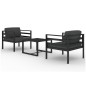 vidaXL 3-tlg. Garten-Lounge-Set mit Kissen Aluminium Anthrazit vidaXL 3-tlg. Garten-Lounge-Set mit Kissen Aluminium Anthrazit