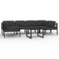 vidaXL 7-tlg. Garten-Lounge-Set mit Kissen Aluminium Anthrazit vidaXL 7-tlg. Garten-Lounge-Set mit Kissen Aluminium Anthrazit