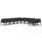 vidaXL 10-tlg. Garten-Lounge-Set mit Kissen Aluminium Anthrazit vidaXL 10-tlg. Garten-Lounge-Set mit Kissen Aluminium Anthrazit