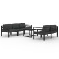 vidaXL 6-tlg. Garten-Lounge-Set mit Kissen Aluminium Anthrazit vidaXL 6-tlg. Garten-Lounge-Set mit Kissen Aluminium Anthrazit