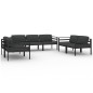 vidaXL 7-tlg. Garten-Lounge-Set mit Kissen Aluminium Anthrazit vidaXL 7-tlg. Garten-Lounge-Set mit Kissen Aluminium Anthrazit