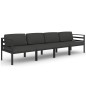 vidaXL 4-tlg. Garten-Lounge-Set mit Kissen Aluminium Anthrazit vidaXL 4-tlg. Garten-Lounge-Set mit Kissen Aluminium Anthrazit