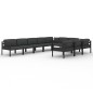 vidaXL 10-tlg. Garten-Lounge-Set mit Kissen Aluminium Anthrazit vidaXL 10-tlg. Garten-Lounge-Set mit Kissen Aluminium Anthrazit