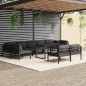 vidaXL 10-tlg. Garten-Lounge-Set mit Kissen Aluminium Anthrazit vidaXL 10-tlg. Garten-Lounge-Set mit Kissen Aluminium Anthrazit