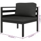 vidaXL 10-tlg. Garten-Lounge-Set mit Kissen Aluminium Anthrazit vidaXL 10-tlg. Garten-Lounge-Set mit Kissen Aluminium Anthrazit