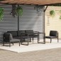 vidaXL 6-tlg. Garten-Lounge-Set mit Kissen Aluminium Anthrazit vidaXL 6-tlg. Garten-Lounge-Set mit Kissen Aluminium Anthrazit