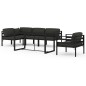 vidaXL 6-tlg. Garten-Lounge-Set mit Kissen Aluminium Anthrazit vidaXL 6-tlg. Garten-Lounge-Set mit Kissen Aluminium Anthrazit