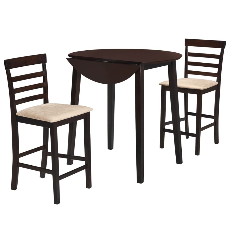vidaXL Bartisch mit Stühlen 3-tlg. Massivholz Dunkelbraun vidaXL Bartisch mit Stühlen 3-tlg. Massivholz Dunkelbraun
