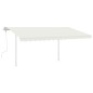 vidaXL Markise Manuell Einziehbar mit LED 4x3 m Creme vidaXL Markise Manuell Einziehbar mit LED 4x3 m Creme