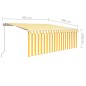 vidaXL Markise Manuell Einziehbar mit Rollo & LED 4x3 m Gelb & Weiß vidaXL Markise Manuell Einziehbar mit Rollo & LED 4x3 m Gelb & Weiß
