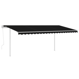 vidaXL Markise Automatisch mit LED & Windsensor 5x3 m Anthrazit