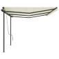 vidaXL Markise Manuell Einziehbar mit Pfosten 6x3 m Creme vidaXL Markise Manuell Einziehbar mit Pfosten 6x3 m Creme