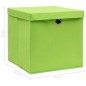 vidaXL Aufbewahrungsboxen mit Deckeln 10 Stk. Grün 32x32x32 cm Stoff vidaXL Aufbewahrungsboxen mit Deckeln 10 Stk. Grün 32x32x32 cm Stoff