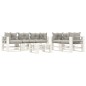 vidaXL 6-tlg. Garten-Lounge-Set Paletten mit Kissen in Taupe Holz vidaXL 6-tlg. Garten-Lounge-Set Paletten mit Kissen in Taupe Holz