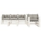 vidaXL 6-tlg. Garten-Lounge-Set Paletten mit Kissen in Taupe Holz vidaXL 6-tlg. Garten-Lounge-Set Paletten mit Kissen in Taupe Holz
