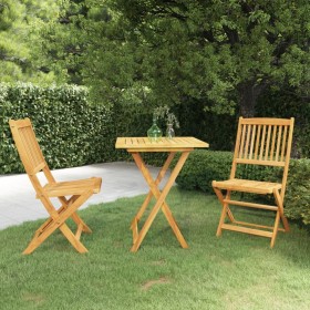 vidaXL 3-tlg. Garten-Essgruppe Klappbar Massivholz Akazie