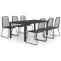 vidaXL 7-tlg. Garten-Essgruppe PVC Rattan Schwarz vidaXL 7-tlg. Garten-Essgruppe PVC Rattan Schwarz
