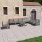 vidaXL 9-tlg. Garten-Lounge-Set Grau Kiefer Massivholz vidaXL 9-tlg. Garten-Lounge-Set Grau Kiefer Massivholz