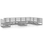 vidaXL 9-tlg. Garten-Lounge-Set Grau Kiefer Massivholz vidaXL 9-tlg. Garten-Lounge-Set Grau Kiefer Massivholz