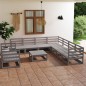 vidaXL 10-tlg. Garten-Lounge-Set Grau Kiefer Massivholz vidaXL 10-tlg. Garten-Lounge-Set Grau Kiefer Massivholz