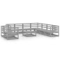 vidaXL 10-tlg. Garten-Lounge-Set Grau Kiefer Massivholz vidaXL 10-tlg. Garten-Lounge-Set Grau Kiefer Massivholz