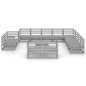 vidaXL 13-tlg. Garten-Lounge-Set Grau Kiefer Massivholz vidaXL 13-tlg. Garten-Lounge-Set Grau Kiefer Massivholz