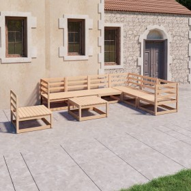 vidaXL 8-tlg. Garten-Lounge-Set Massivholz Kiefer