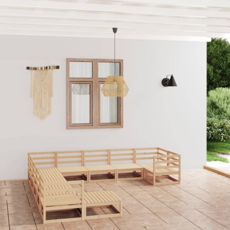 vidaXL 11-tlg. Garten-Lounge-Set Massivholz Kiefer