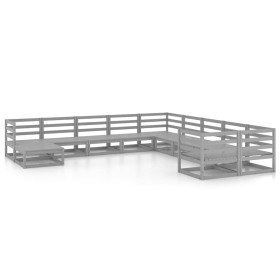 vidaXL 11-tlg. Garten-Lounge-Set Massivholz Kiefer