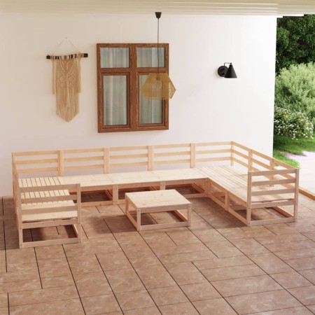 vidaXL 10-tlg. Garten-Lounge-Set Massivholz Kiefer