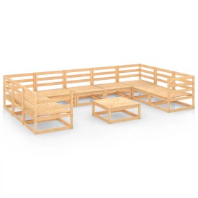 vidaXL 10-tlg. Garten-Lounge-Set Massivholz Kiefer