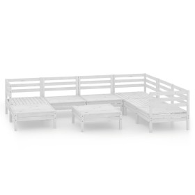 vidaXL 8-tlg. Garten-Lounge-Set Massivholz Kiefer Weiß