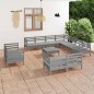 vidaXL 12-tlg. Garten-Lounge-Set Massivholz Kiefer Grau vidaXL 12-tlg. Garten-Lounge-Set Massivholz Kiefer Grau