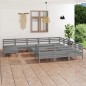 vidaXL 12-tlg. Garten-Lounge-Set Grau Massivholz Kiefer vidaXL 12-tlg. Garten-Lounge-Set Grau Massivholz Kiefer