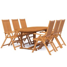 vidaXL 7-tlg. Garten-Essgruppe Massivholz Akazie