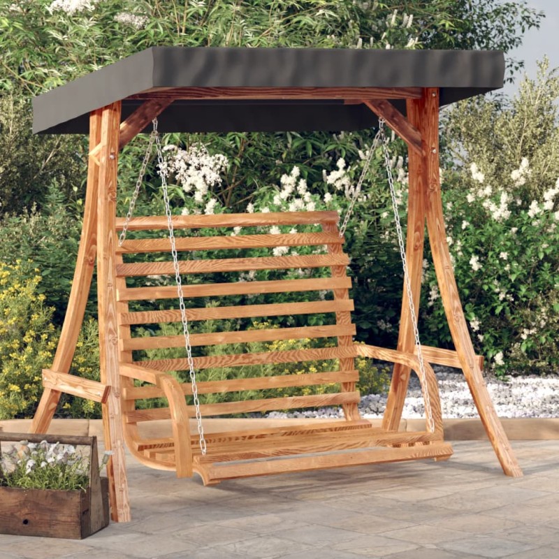 vidaXL Hollywoodschaukel mit Dach Massivholz Fichte mit Teak-Finish vidaXL Hollywoodschaukel mit Dach Massivholz Fichte mit Teak-Finish