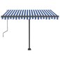 Automatische Markise mit LED & Windsensor 300x250 cm Blau Weiß Automatische Markise mit LED & Windsensor 300x250 cm Blau Weiß
