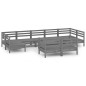 vidaXL 10-tlg. Garten-Lounge-Set Grau Massivholz Kiefer vidaXL 10-tlg. Garten-Lounge-Set Grau Massivholz Kiefer