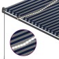 Automatische Markise mit LED & Windsensor 300x250 cm Blau Weiß Automatische Markise mit LED & Windsensor 300x250 cm Blau Weiß