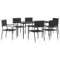 vidaXL 7-tlg. Garten-Essgruppe Schwarz Poly Rattan vidaXL 7-tlg. Garten-Essgruppe Schwarz Poly Rattan