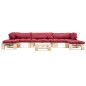 vidaXL 6-tlg. Paletten-Lounge-Set mit Kissen in Rot Holz vidaXL 6-tlg. Paletten-Lounge-Set mit Kissen in Rot Holz