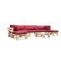 vidaXL 6-tlg. Paletten-Lounge-Set mit Kissen in Rot Holz vidaXL 6-tlg. Paletten-Lounge-Set mit Kissen in Rot Holz