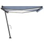 Gelenkarmmarkise Einziehbar mit LED 400x350 cm Blau und Weiß Gelenkarmmarkise Einziehbar mit LED 400x350 cm Blau und Weiß