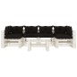 vidaXL 7-tlg. Garten-Lounge-Set Paletten mit Kissen in Schwarz Holz vidaXL 7-tlg. Garten-Lounge-Set Paletten mit Kissen in Schwarz Holz
