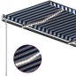 Gelenkarmmarkise Einziehbar mit LED 400x350 cm Blau und Weiß Gelenkarmmarkise Einziehbar mit LED 400x350 cm Blau und Weiß